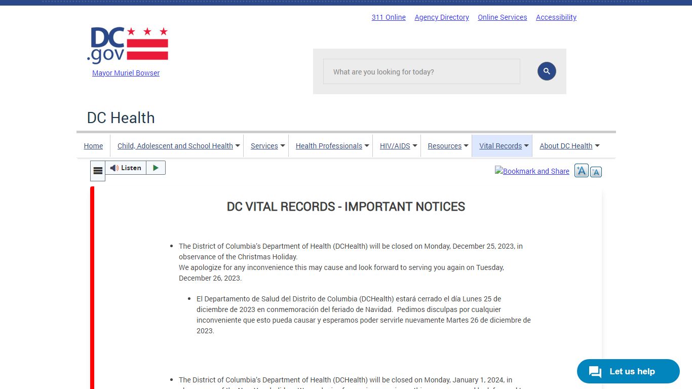 Birth Certificates | doh - Washington, D.C.